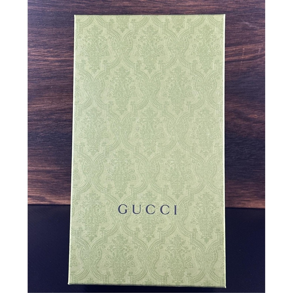 Gucci Green Paisley Embossed Empty Shoe Accessory Storage Box 14.5x8.25x5.25 - Picture 2 of 12